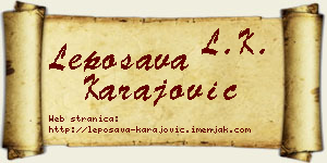 Leposava Karajović vizit kartica